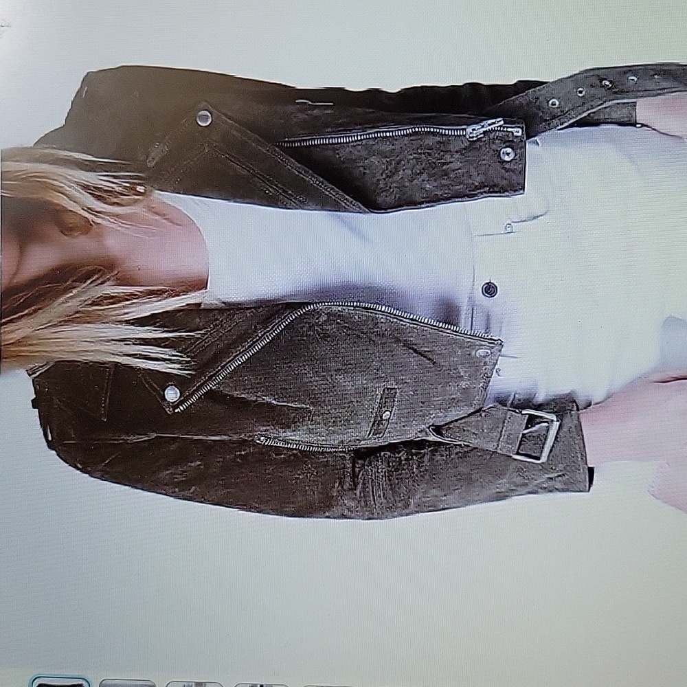 [BLANKNYC] Luxury Clothing Herb Cropped Suede Leather Motorcycle Jacket XS NEW…